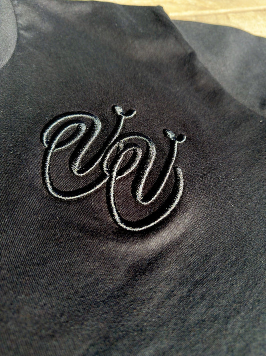 Black Embroidered Logo T-Shirt - Vivid Vision