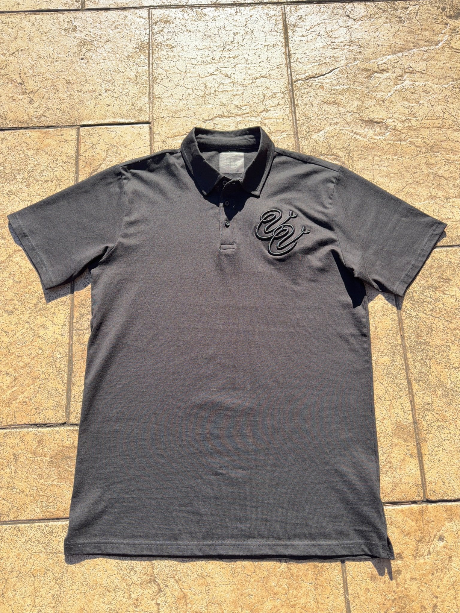 Black Embroidered Logo Polo - Vivid Vision