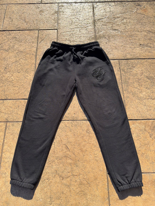 Black Embroidered Logo Sweatpants - Vivid Vision